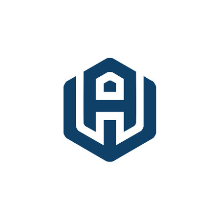letter A W polygon logo icon vector graphic designのイラスト素材