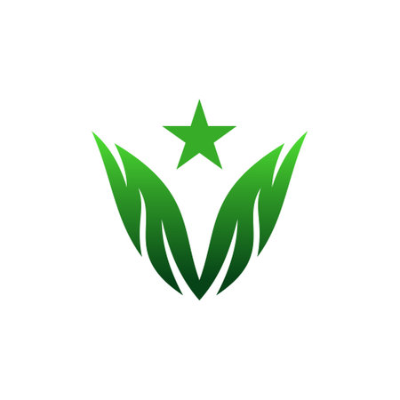 green wing star logo icon vector graphic designのイラスト素材