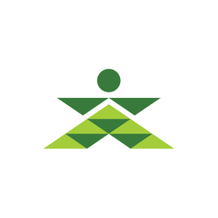 green nature people logo icon vector graphic designのイラスト素材