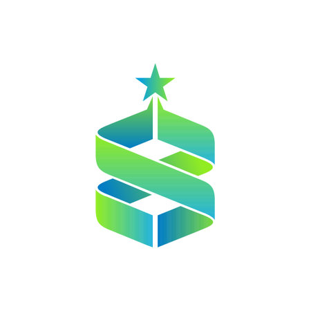 number 8 star stick logo icon vector graphic designのイラスト素材