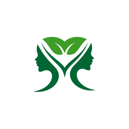twin lady nature spa logo icon vector graphic designのイラスト素材