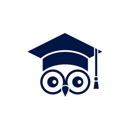 owl bachelor graduate logo icon vector graphic designのイラスト素材