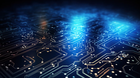Circuit Computer Processors chip technology. AI generated imageの素材