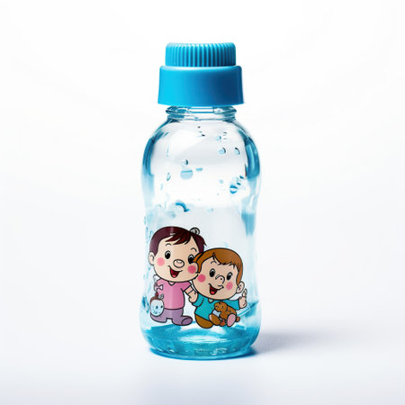 Transparent sipper bottle for kids.AI generated imageの素材