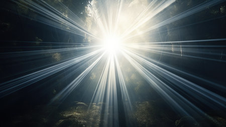 Glitter sparkles rays lights bokeh blur abstract background.AI generated imageの素材