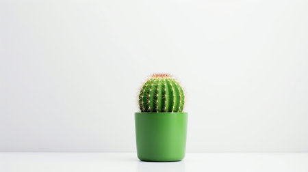 Little cactus in a vase isolated on white background. AI generated imageの素材