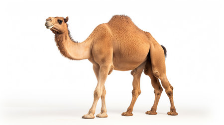 Camel desert animal in white background. AI generated imageの素材