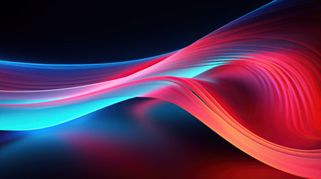 Abstract Waving illuminated Bright Colors Background, AI generated imageの素材