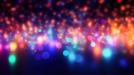 Futuristic light Blurred glitter Particles against Background. AI generated imageの素材