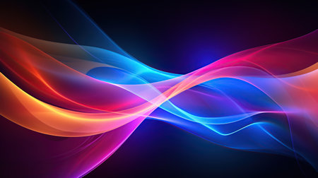 Abstract Waving illuminated Bright Colors Background, AI generated imageの素材