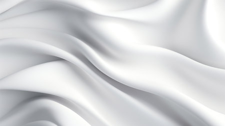 Luxury rippled white fabric background with copy space. AI generated imageの素材