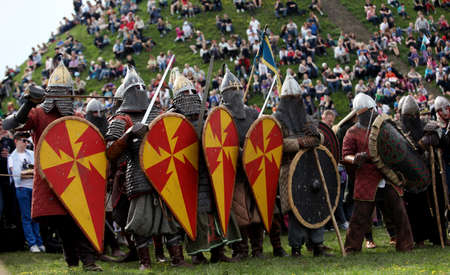 Unidentified participants of Rekawka - Polish tradition, celebrated in Krakow on Tuesday after Easter. Currently has the character of festival historical reconstruction.のeditorial素材