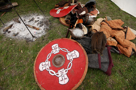 KRAKOW, POLAND - APRIL 22, 2014: Unidentified participants of Rekawka - Polish tradition, celebrated in Krakow on Tuesday after Easter. Currently has the character of festival historical reconstruction.のeditorial素材