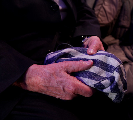 AUSCHWITZ, POLAND - JANUARY 27, 2015: 70th anniversary of the liberation of  German concentraction and extermination camp Auschwitzのeditorial素材