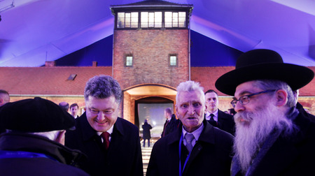 AUSCHWITZ, POLAND - JANUARY 27, 2015: 70th anniversary of the liberation of  German concentraction and extermination camp Auschwitzのeditorial素材