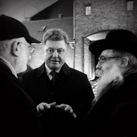 AUSCHWITZ, POLAND - JANUARY 27, 2015: 70th anniversary of the liberation of  German concentraction and extermination camp Auschwitzのeditorial素材