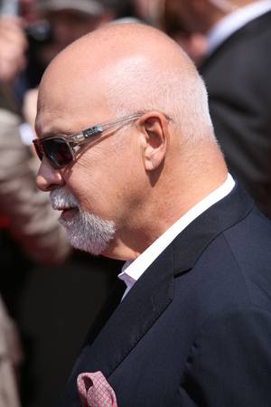 KRAKOW, POLAND - JUNE 28: Celine Dion with husband Rene Agelil in Krakow where she was honored with the first star on the Krakow Walk of Fame, Krakow, Poland on June 28, 2008.のeditorial素材