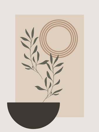 Botanical design over beige background, vector illustration eps10のイラスト素材
