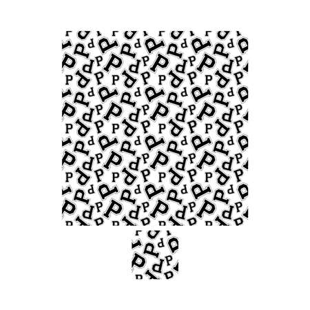 Alphabet symbol - letter.Garnished Gothic style font, letter.Garnished English alphabets, Gothic style font, letter P, Monochrome.の写真素材