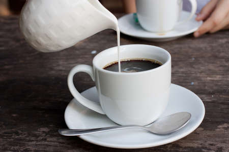 black coffee on morningの写真素材