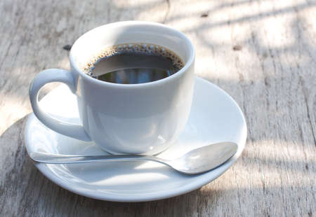 black coffee on morningの写真素材