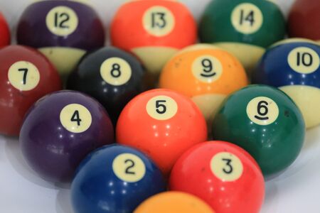 billiard balls number 5の写真素材