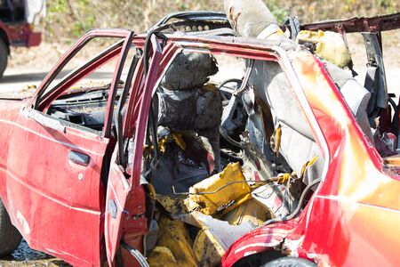 car wreck from explosion in training course