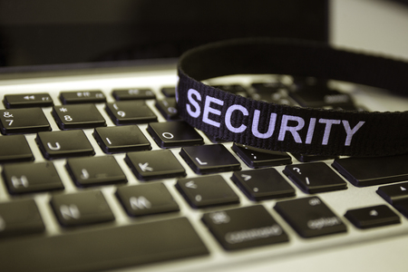 word security on labtop keyboard symbolized cyber crime protectionの写真素材