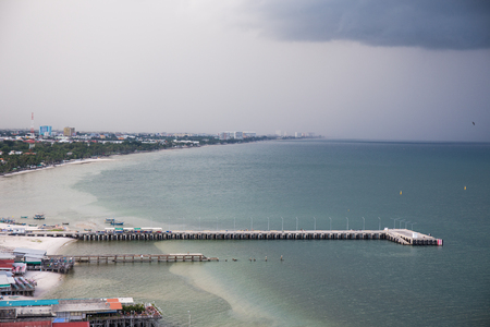 Hua Hin, Thailand-October 8,2016:Port and old city area of Hua Hin, Thailand in rainny season.Hua Hin is one of the best popular city for touristのeditorial素材