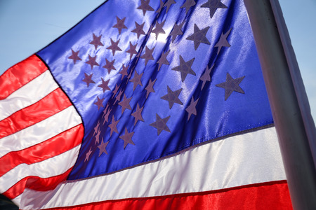 close up and silhouette United states of ameriaca flag