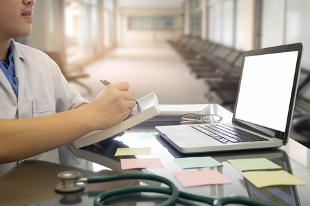Medical people working on desk in hospital,Healthcare concept.の写真素材