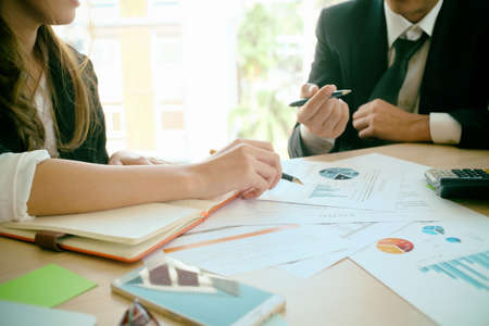 Consult of business people talking and meeting with consulting finance data.の写真素材