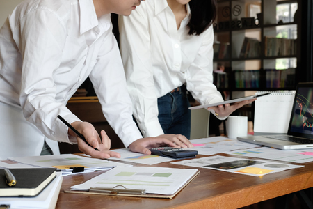 Business consult a financial data in modern office.の写真素材