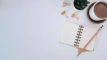 Close up view of businesswoman working at coffee shop with computer tablet.の写真素材