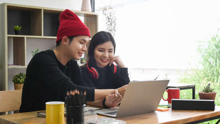 Young creative people working on new startup project in office.の写真素材