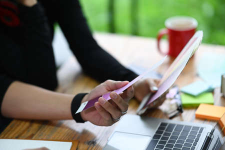 Group of graphic designer working together in office.の写真素材