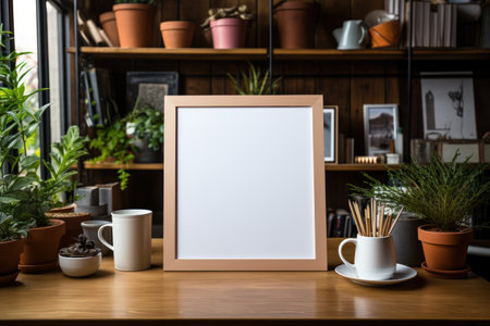 Photo frame on wall with living room setting. High quality photoの素材