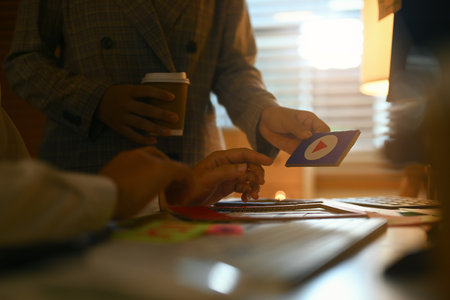 Creative designers planning application process development prototype wireframe for web mobile phone...