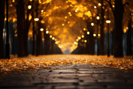 Autumn alley walk road, Generate with Ai.の素材