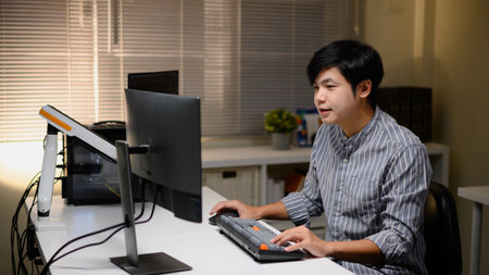 Photo Set of Modern lifestyle of new generation careers in trading, finance, and investment. Future job opportunities in digital markets and stock exchange.の写真素材