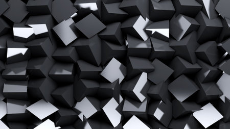 Abstract Black 3D cubes background Modern futuristic look 3D Illustrationの写真素材
