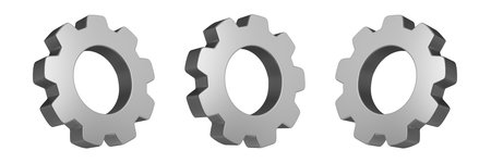 Realistic gear sign 3d Illustration icon on white empty backgroundの写真素材