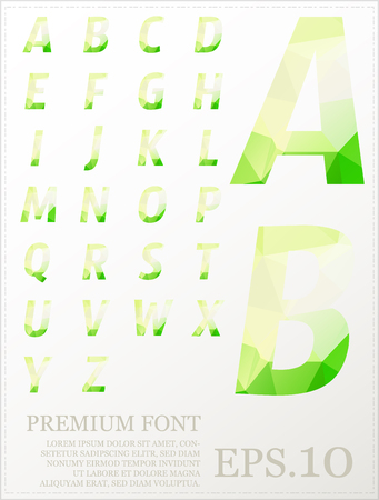 Dimension colorful alphabet set font Low poly artistic color font with brush textureのイラスト素材