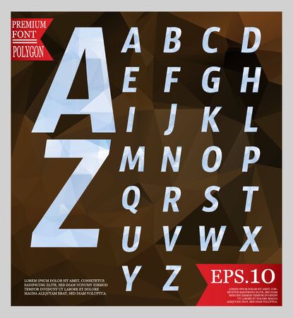 Font low poly And Background full Color of geometric shapes. Colorful mosaic pattern.  EPS.10.のイラスト素材