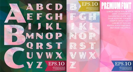 Font polygonal geometric design and pattern abstract color background mosaic style illustration or Geometric styleのイラスト素材