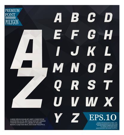 Font lowpoly on abstract background low poly textured triangle shapes in random pattern designのイラスト素材