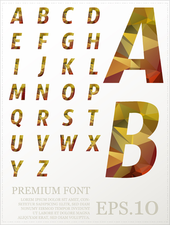 Font lowpoly design style illustration.のイラスト素材