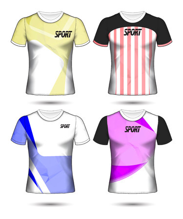 Set of soccer or football jersey template t-shirt style, Design your football club vector illustrationのイラスト素材