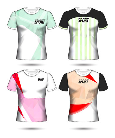 Set of soccer or football jersey template t-shirt style, Design your football club vector illustrationのイラスト素材
