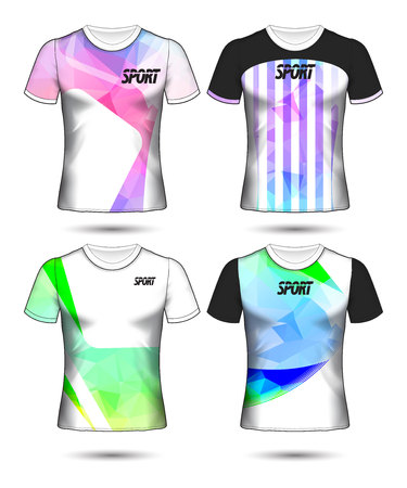 Set of soccer or football jersey template t-shirt style, Design your football club vector illustrationのイラスト素材